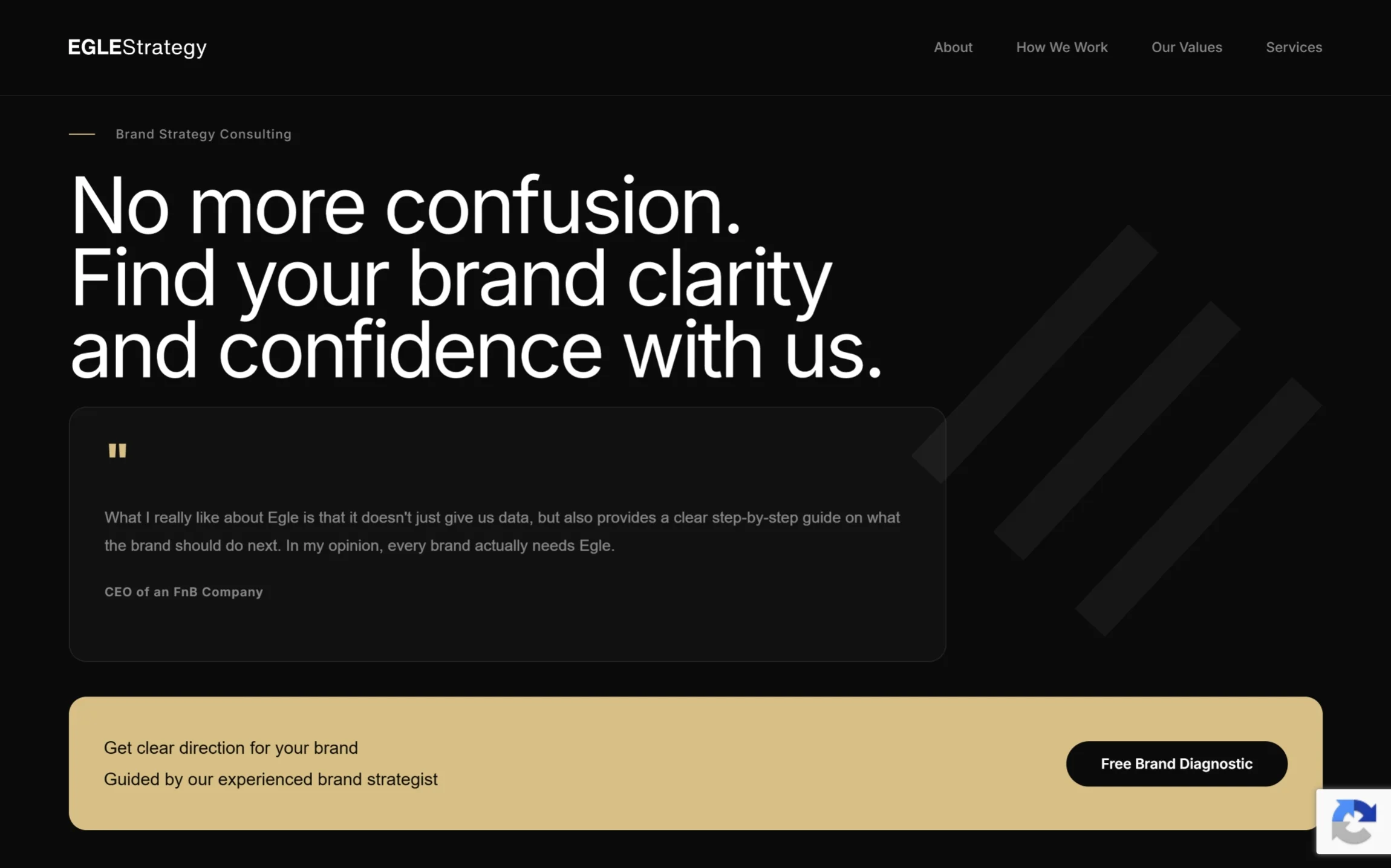 Tampilan desktop website Eglestrategy