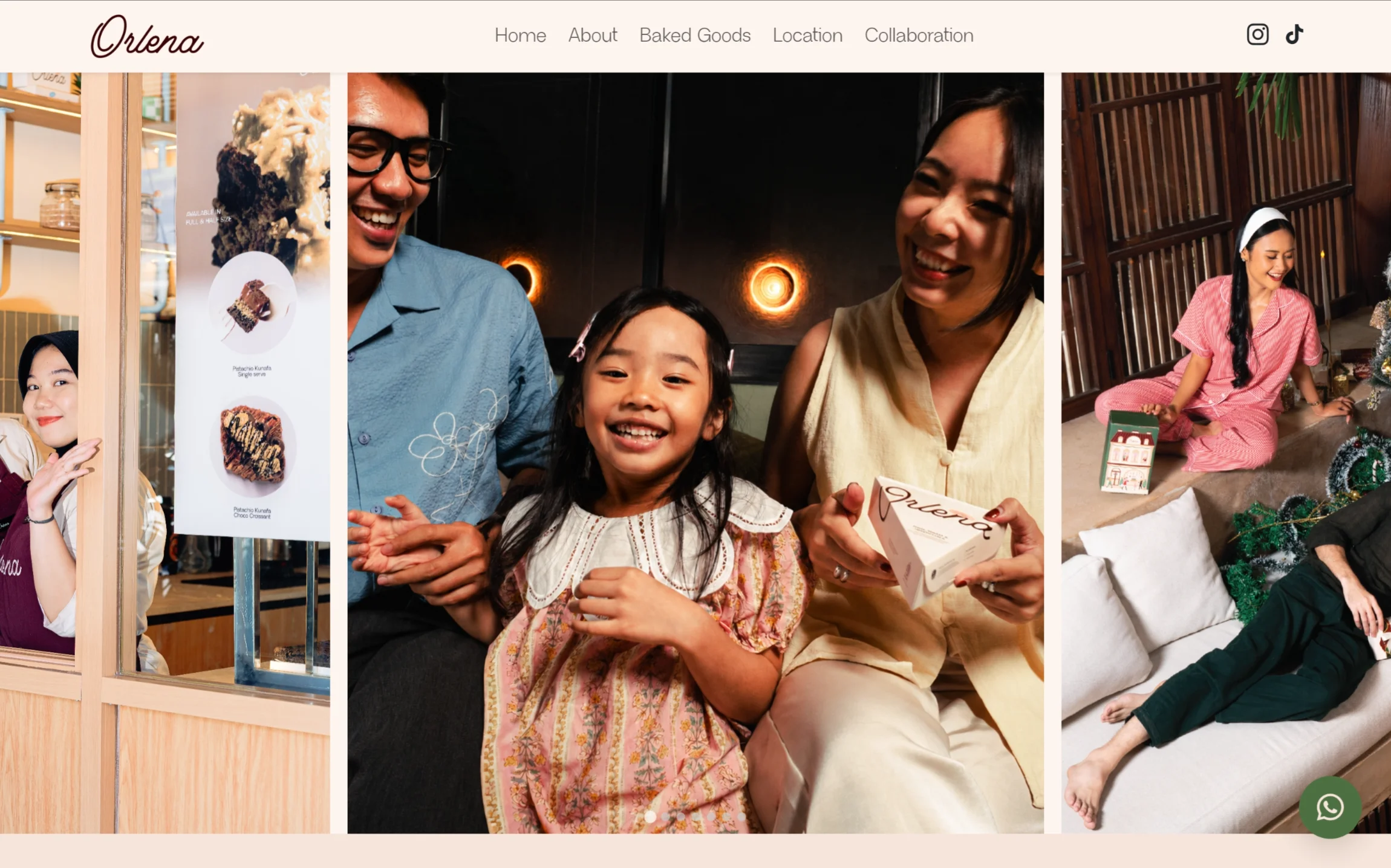 Tampilan desktop website Orlenalycious